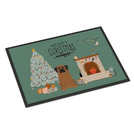 CAROLINES TREASURES 24 x 36 in. Brindle Mastiff Christmas Everyone Indoor or Outdoor Mat CK7578JMAT